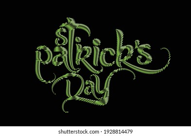 Patrick's day text made of handwriting vector design element. 