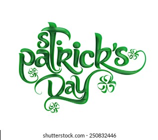 Patrick's day text made of handwriting vector design element. 