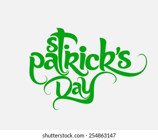Patrick's day text made of handwriting vector design element. 