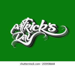Patrick's day text made of handwriting vector design element. 