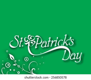 Patrick's day text made of handwriting vector design element. 