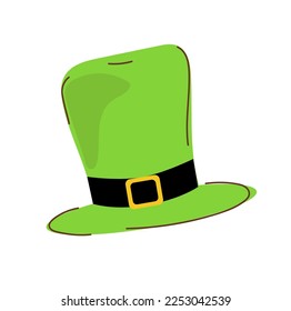  Patrick's Happy Trilby Hat, St. Patrick's Day Vector doodle cartoon illustration.
