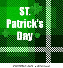 Patricks St Plaid Plaid Seamless Fabric Texture, vector art illustration.