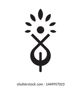 Patrimony logo template vector abstract human with leaves icon design