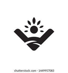 Patrimony logo template vector abstract human with leaves icon design