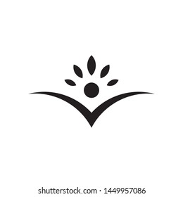 Patrimony logo template vector abstract human with leaves icon design