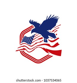 patriot american logo vector set