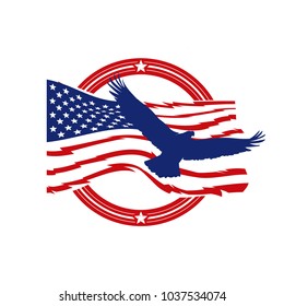 patriot american logo vector set