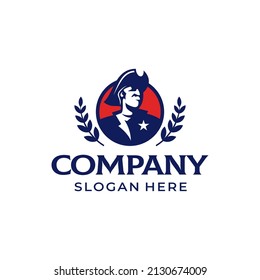Patriot american veteran logo design template