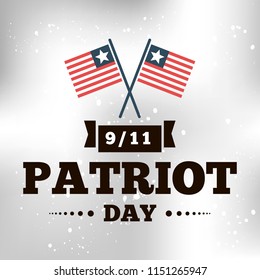 Patriot day. 11th of september. We Will Never Forget. Vector illustration. Typography. Design for postcard, flyer, poster, banner or t-shirt. 9-11 logo.