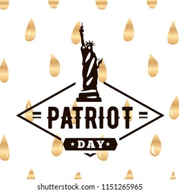 Patriot day. 11th of september. We Will Never Forget. Vector illustration. Typography. Design for postcard, flyer, poster, banner or t-shirt. 9-11 logo.