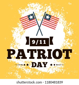 Patriot day. 11th of september. We Will Never Forget. Vector illustration. Typography. Design for postcard, flyer, poster, banner or t-shirt. 9-11 logo.