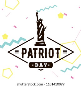 Patriot day. 11th of september. We Will Never Forget. Vector illustration. Typography. Design for postcard, flyer, poster, banner or t-shirt. 9-11 logo.