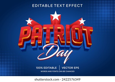 patriot day 3D text effect template