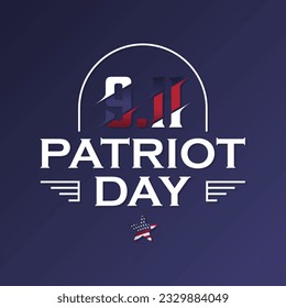 Patriot Day 9 11 USA emblem template background. Vector illustration