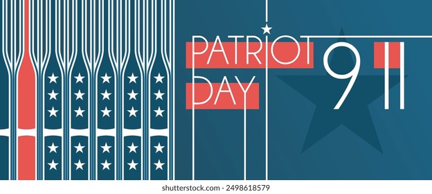 Patriot Day 9 11 USA banner illustration