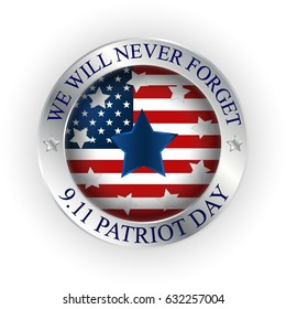 Patriot Day 9.11 digital sign with star. vector illustration