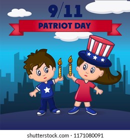 Patriot day america concept background. Cartoon illustration of patriot day america vector concept background for web design