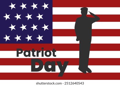 Patriot day with america flag poster illustration 