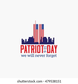 Patriot Day, American Flag. Patriot Day September 11, 2001. Design template, we will never forget, Vector illustration for Patriot Day