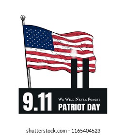 Patriot Day American Flag stripes background. Patriot Day Poster Template illustration Patriot Day