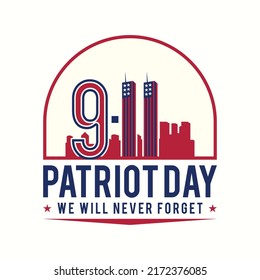 Patriot Day anniversary banner emblem design. Vector illustration EPS.8 EPS.10