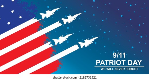 Patriot Day Backgound with war aircraft Patriot Background flag