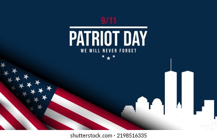 Patriot Day Background Design. Vector banner design template for Patriot Day. Vector Illustration.