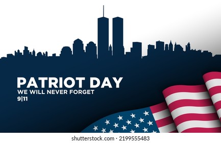 Patriot Day Background Design. Vector banner design template for Patriot Day. Vector Illustration.