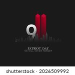 Patriot Day Background Design. We Will Never Forget. Vector Illustration.