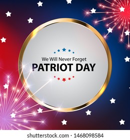 Patriot Day Background. September 11 Poster. We will never forget. Vector Illustration EPS10