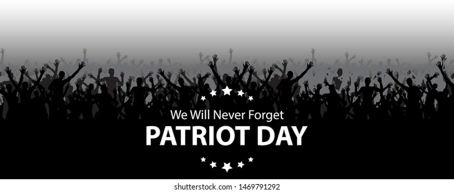 Patriot Day Background. September 11 Poster. We will never forget. Vector Illustration EPS10