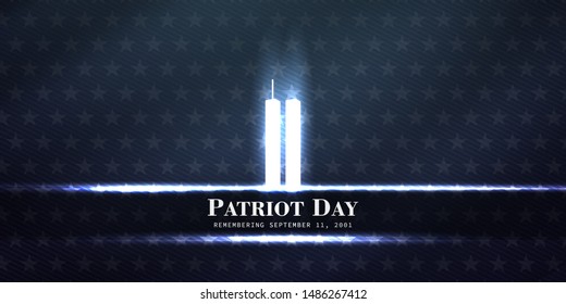 Patriot Day Background, September 11, We Will Never Forget, United States Flag Posters, Modern Design Vector Illustration