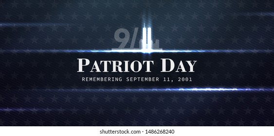 patriot day background, September 11, we will never forget, united states flag posters, modern design vector illustration