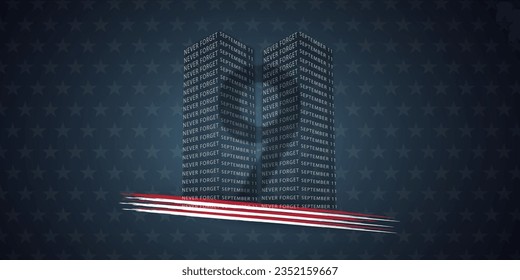 patriot day background, September 11, we will never forget, united states flag posters, modern design vector illustration 