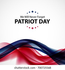 Patriot Day Background. September 11 Poster. We will never forget. Vector Illustration EPS10