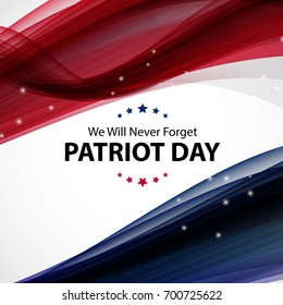 Patriot Day Background. September 11 Poster. We will never forget. Vector Illustration EPS10