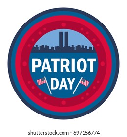 Patriot Day Banner. 11th September. We will never forget. Twins Tower. Vector