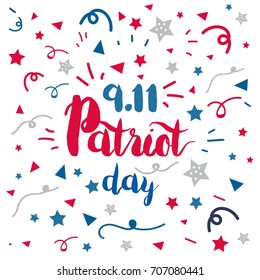 Patriot Day Banner. 11th September. We will never forget. Twins Tower. Vector