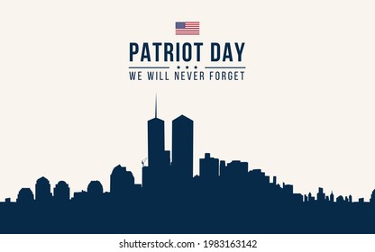 Fondo azul Patriot Day con Nueva York