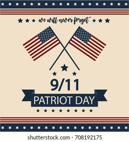 Patriot Day card or background. vector illustration.