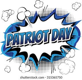 Patriot day - Comic book style greeting card on white background.