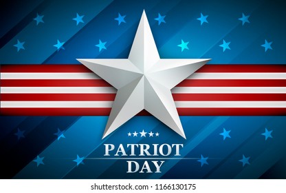 Patriot day. Design for postcard, flyer, poster, banner. 11th of september. We Will Never Forget. Vector illustration.