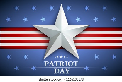 Patriot day. Design for postcard, flyer, poster, banner. 11th of september. We Will Never Forget. Vector illustration.