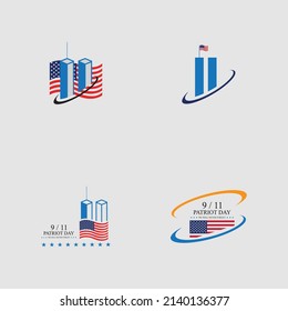 Patriot day emblems or logos. September 11. We will never forget