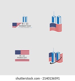 Patriot day emblems or logos. September 11. We will never forget