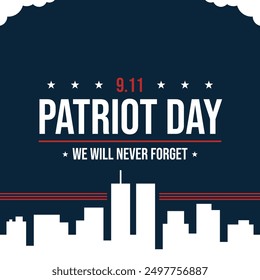 Patriot Day greeting on dark blue background - Powered by Shutterstock - Get 15% off with code: PIKWIZARD15