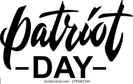 Patriot day handwritten text. USA Never forget 9.11, vector illustration. Patriot Day September 11, We will never forget. Modern brush ink calligraphy, hand lettering isolated on white background.
