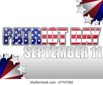 Patriot Day logo  a Remembrance Day isolated over a white background. / September eleven