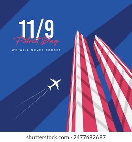 Patriot day memorial. United states patriot day 11 september graphics template.